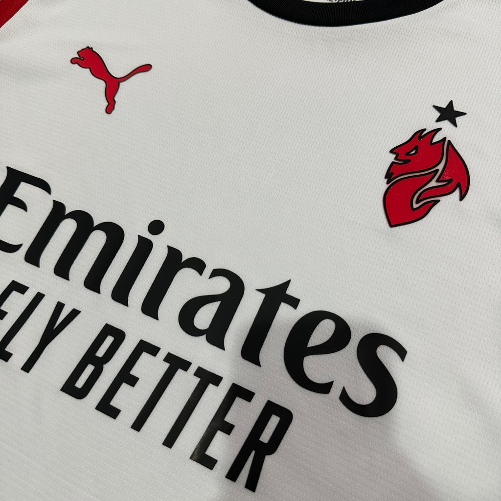 Camiseta AC Milan Segunda Equipación Blanca 25/26, Fan