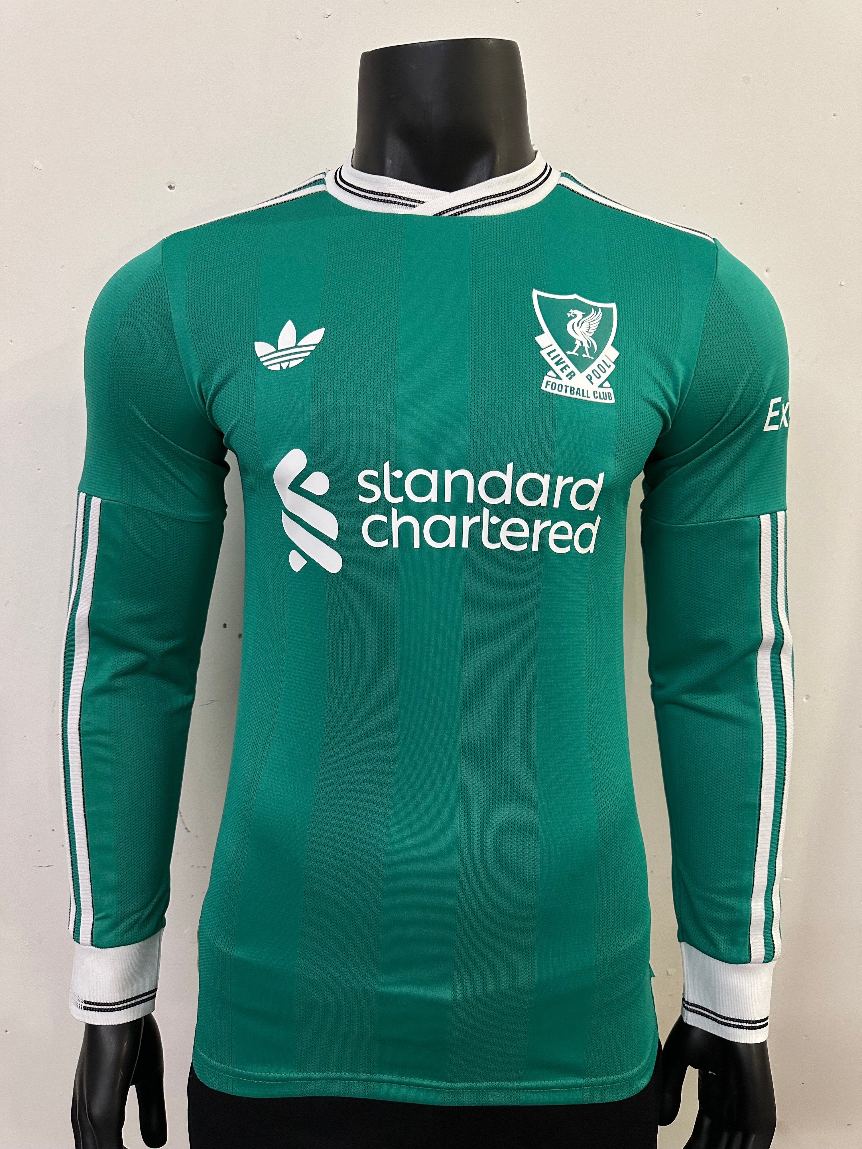 camiseta liverpool verde manga larga tercera equipacion