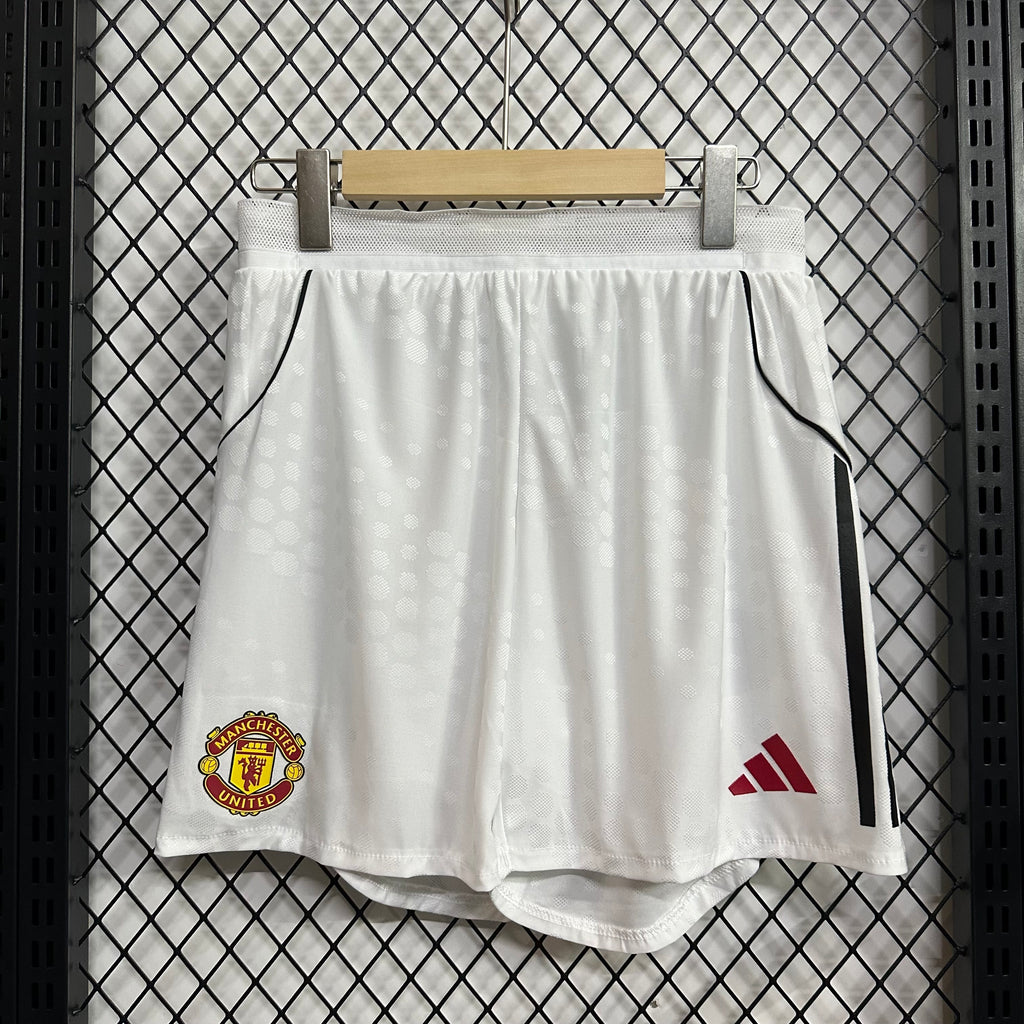 pantalon de partido amnchester united primera equipacion blanco 25-26